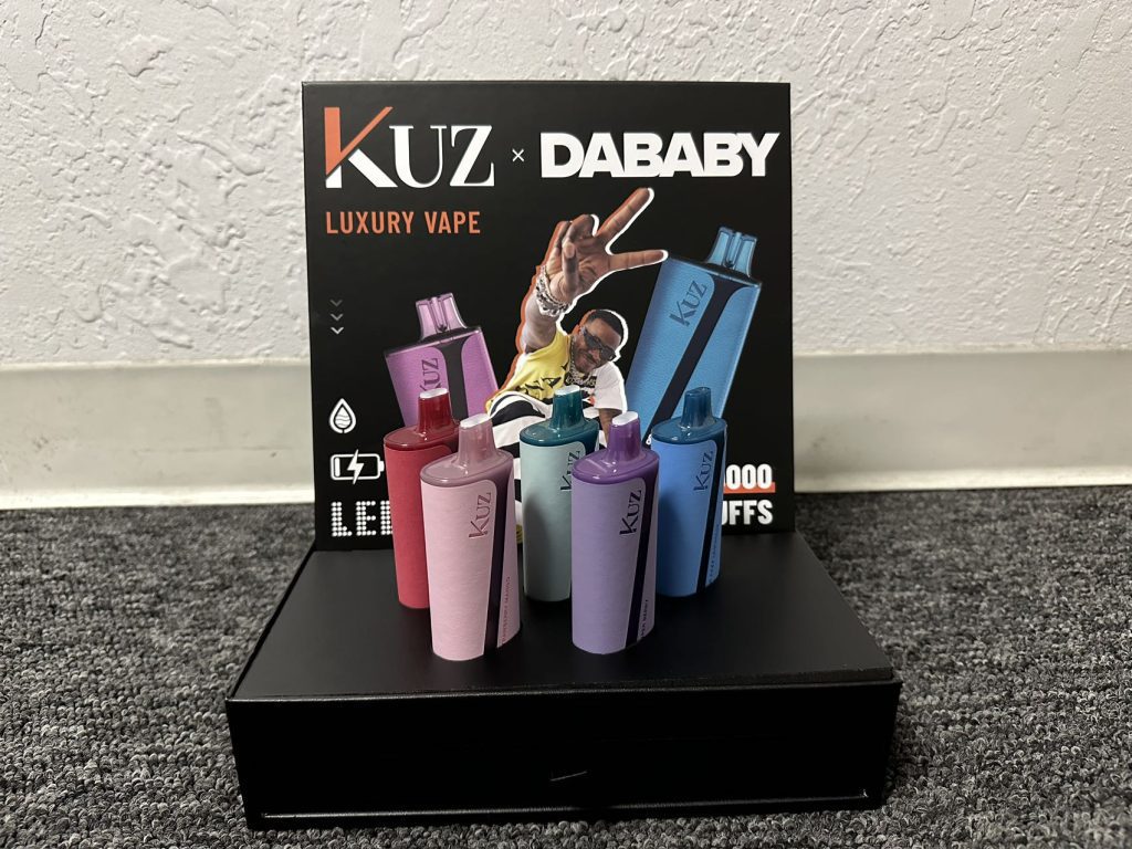 Kuz x DABABY display, special package with DaBaby image